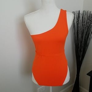 New Cupshe orange one shoulder one piece